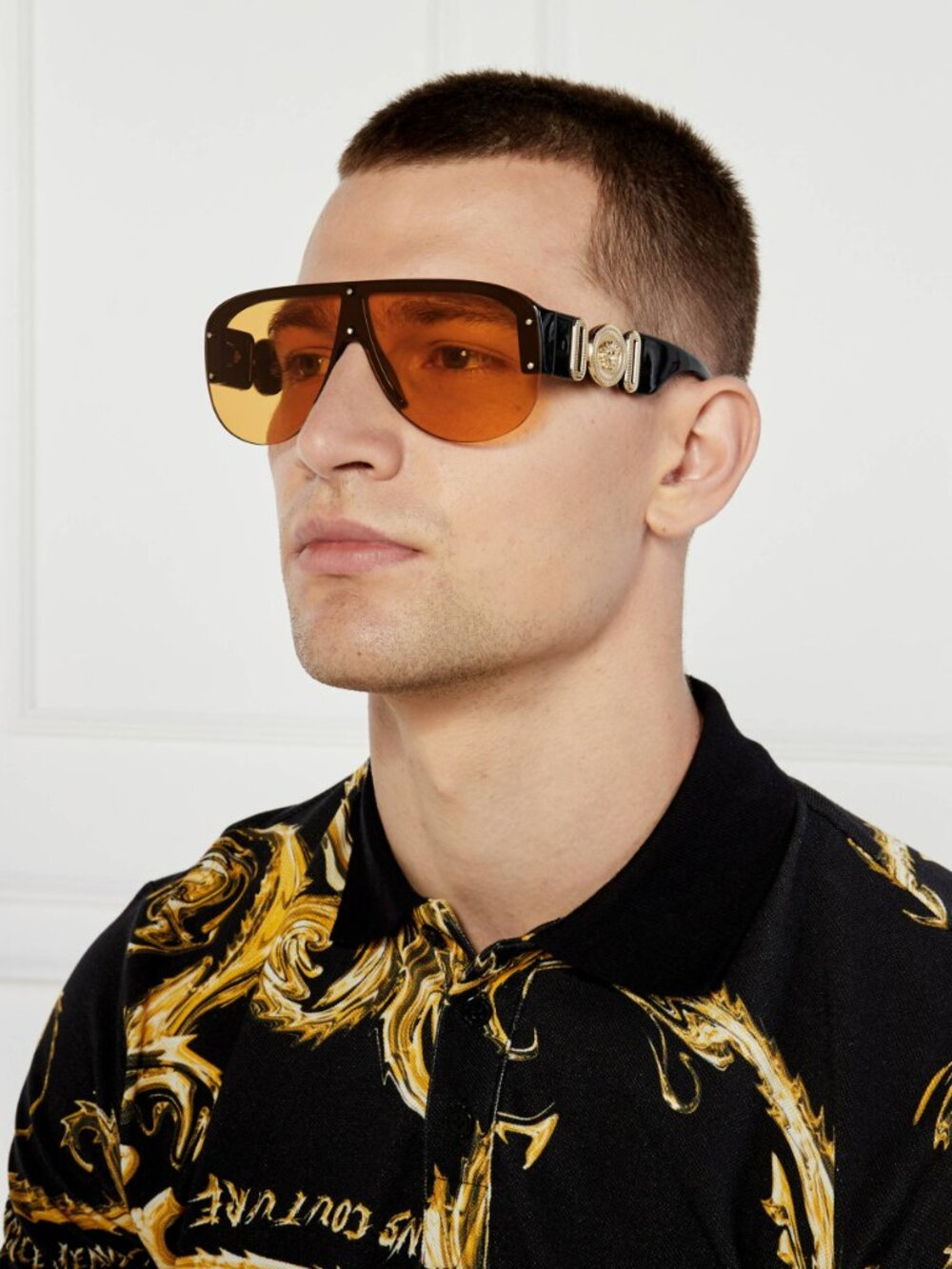 VERSACE VE4391 GB1/7 BLACK SHIELD SUNGLASSES